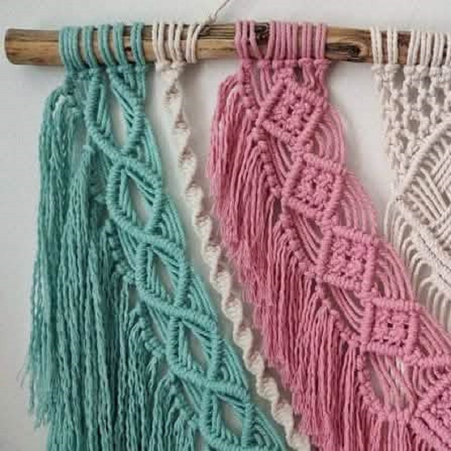 مكرمية حائط خشب، 100*120 سم