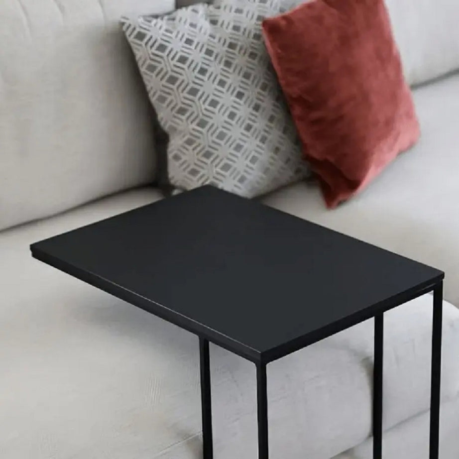 ترابيزة جانبية معدن بسطح خشب، 50*50*40 سم