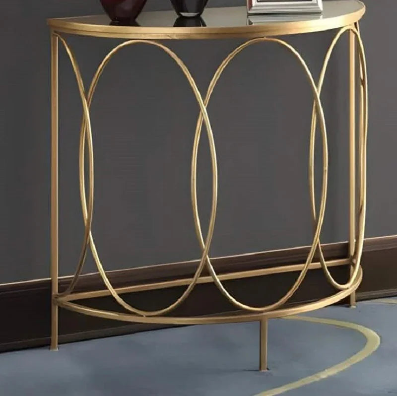 كونسول ستيل بسطح زجاج، 120*40*90 سم