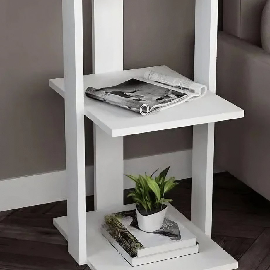 ترابيزة جانبية ام دي اف، 30*40*70 سم - أبيض