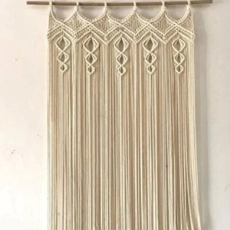 ستارة مكرمية خشب موسكي وقطن، 100*230 سم