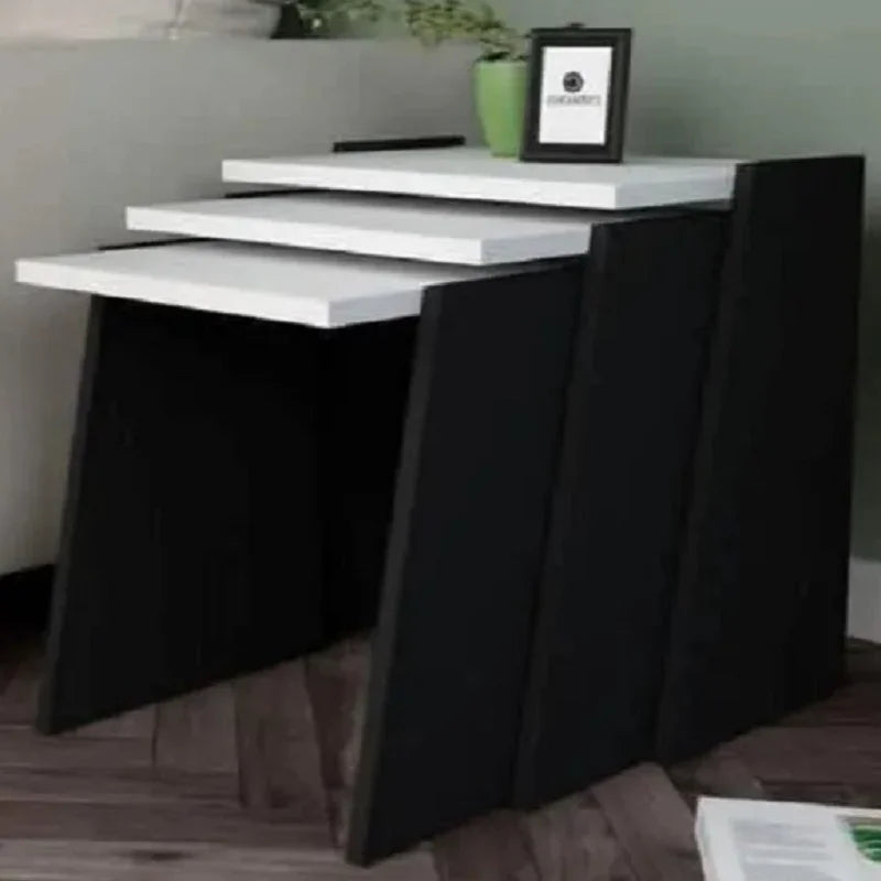 طقم ترابيزات جانبية ام دي اف، 3 قطع