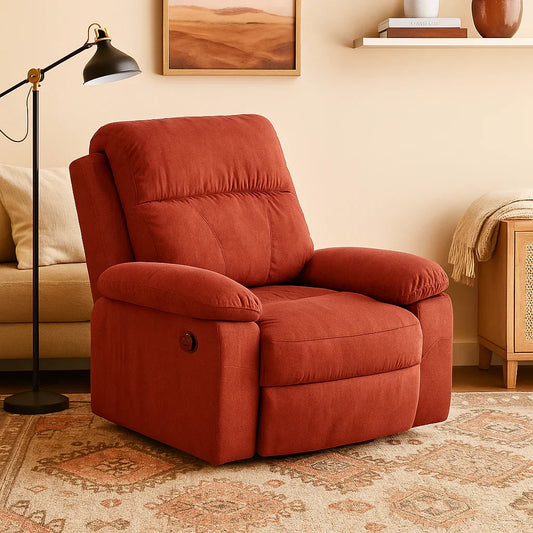 كرسي استرخاء ليزي بوي خشب زان، 95*74*105 سم - أحمر