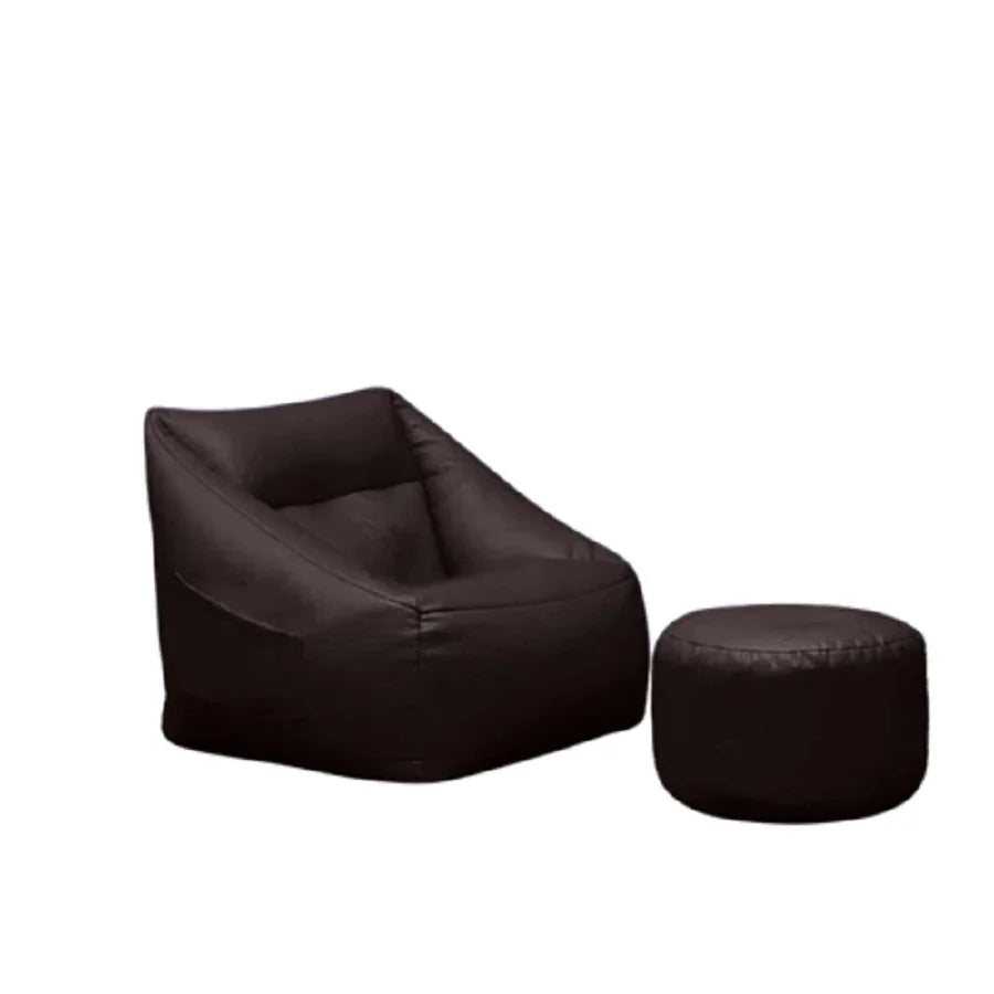 طقم بين باج مع بف جلد، قطعتين - بني