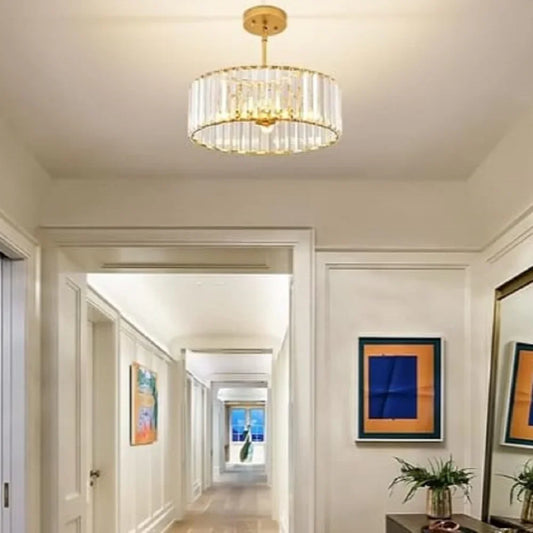 نجفة ستيل - كريستال، 40*70 سم- ذهبي