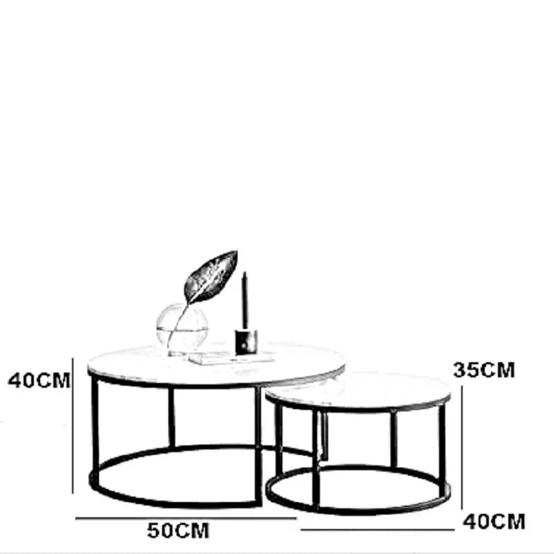 طقم ترابيزات قهوة متداخلة ستيل بسطح زجاج، قطعتين