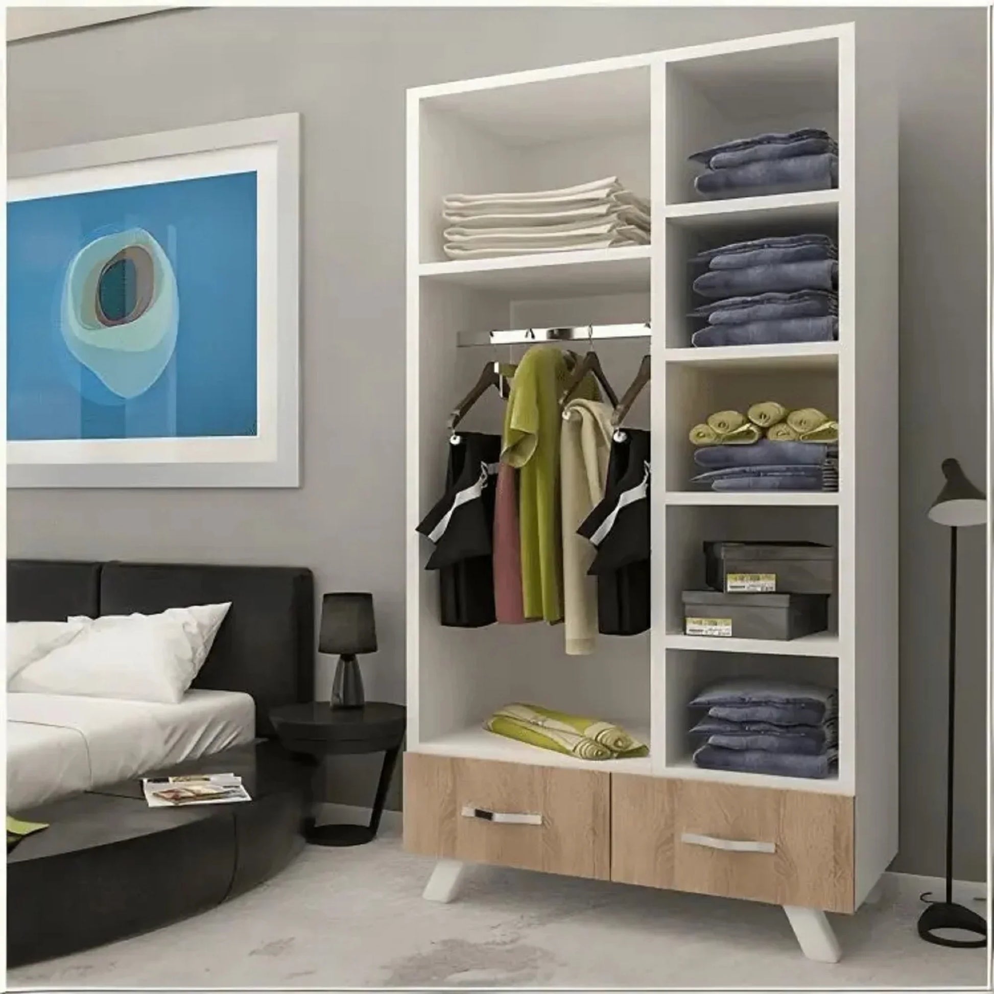 دولاب خشب ام دي اف، 120*50*185 سم