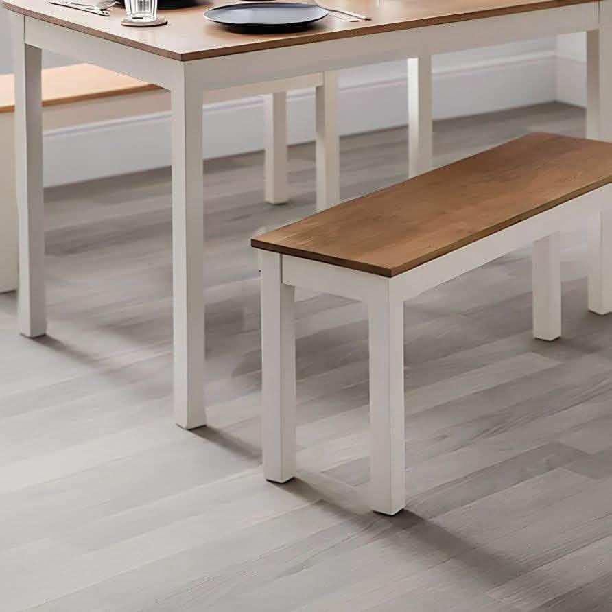سفرة لون ابيض و بيج غامق - ROW19 Iron Wood