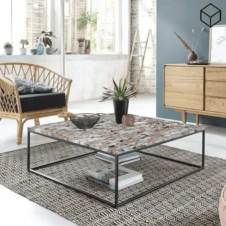 ترابيزة قهوة بسطح جرانيت 80*80*80*45 سم - LUS40 - Homix