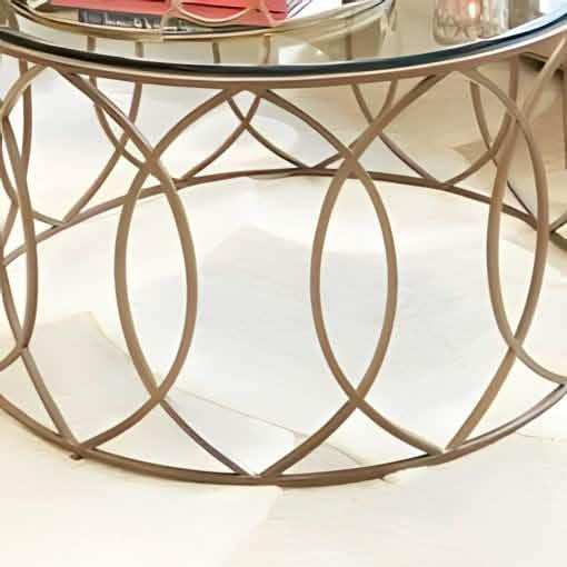 ترابيزة قهوة بسطح زجاج 80*50 سم - RON94 Royal Iron