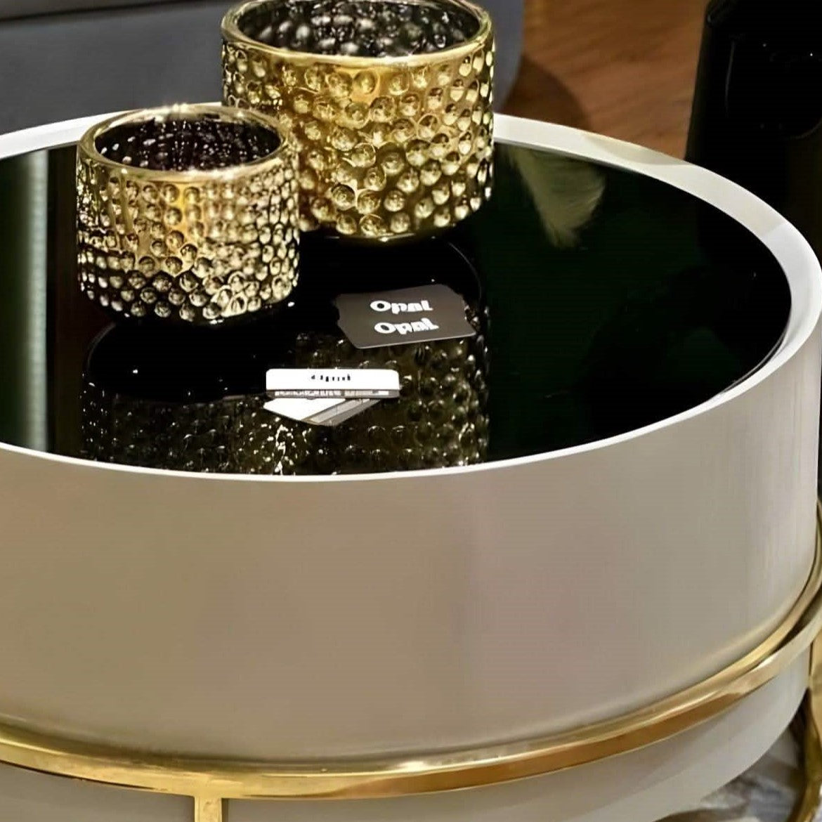 ترابيزة قهوة ام دي اف و ستيل، 80*40 سم