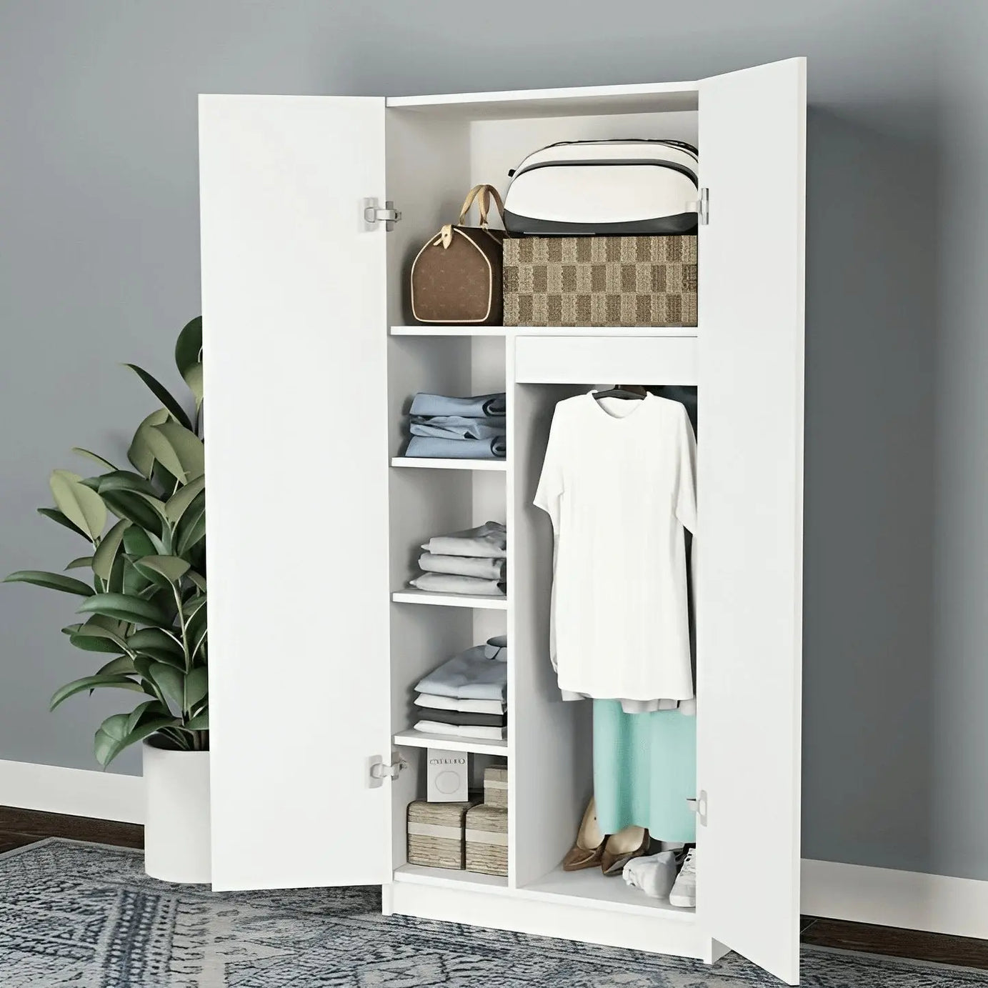 دولاب خشب ام دي اف، 80*40*180 سم