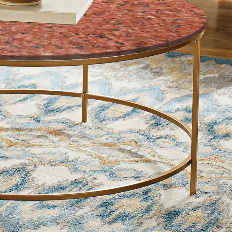 ترابيزة قهوة دائرية بسطح جرانيت 80*50 سم - LUS5 - Homix