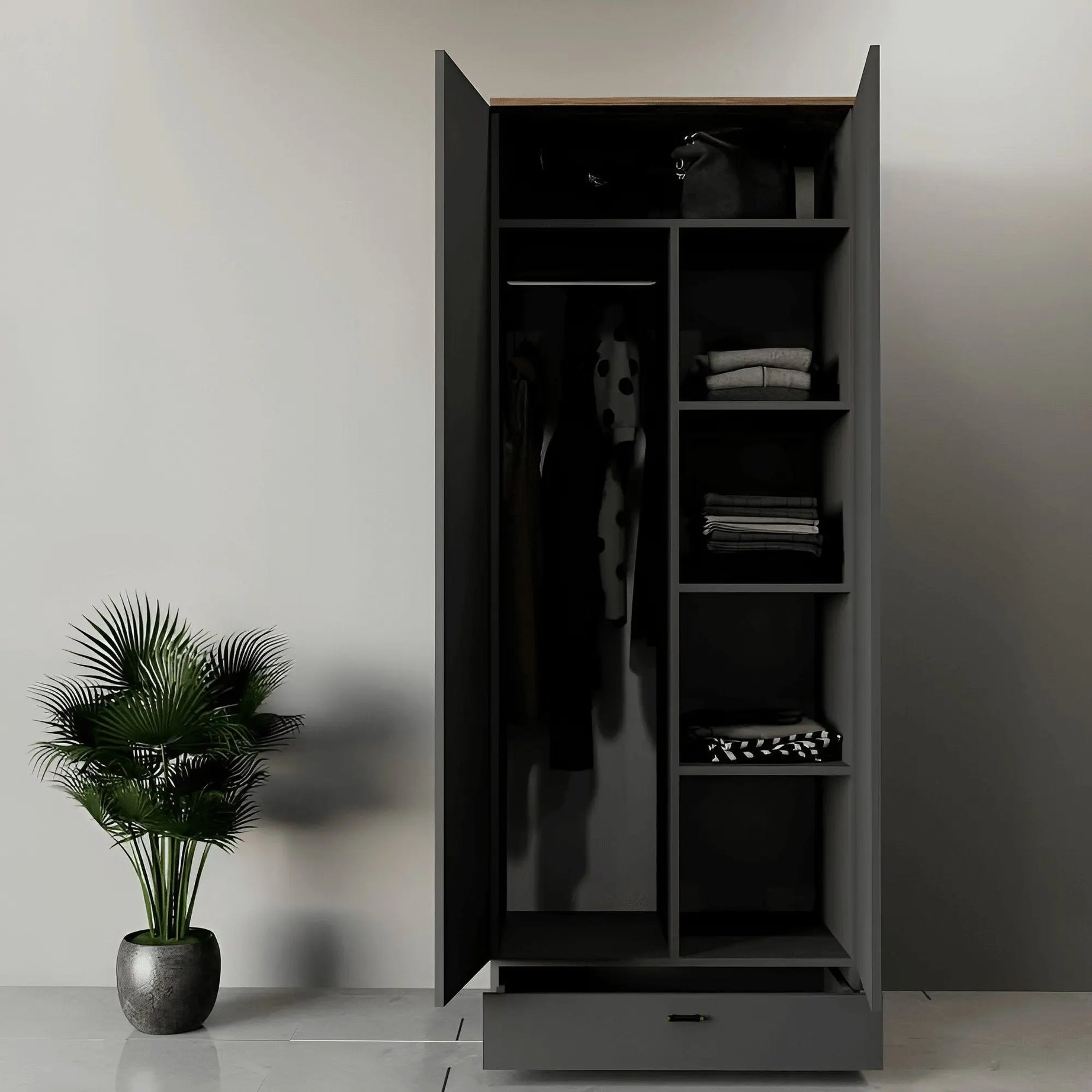 دولاب خشب ام دي اف، 80*50*180 سم