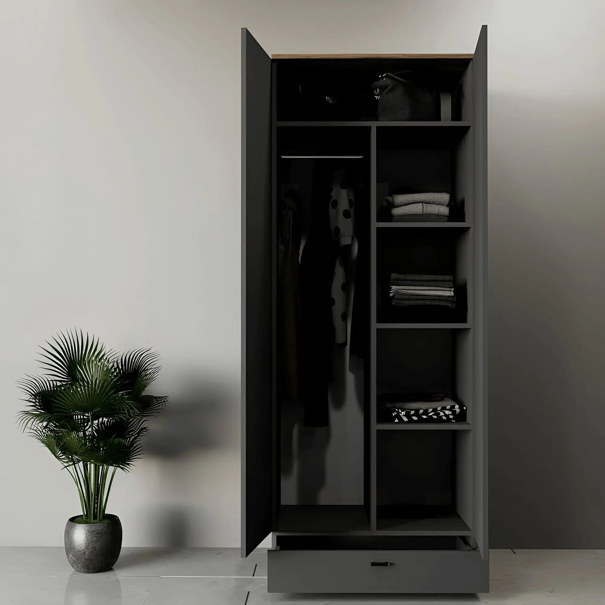 دولاب خشب ام دي اف، 80*50*180 سم