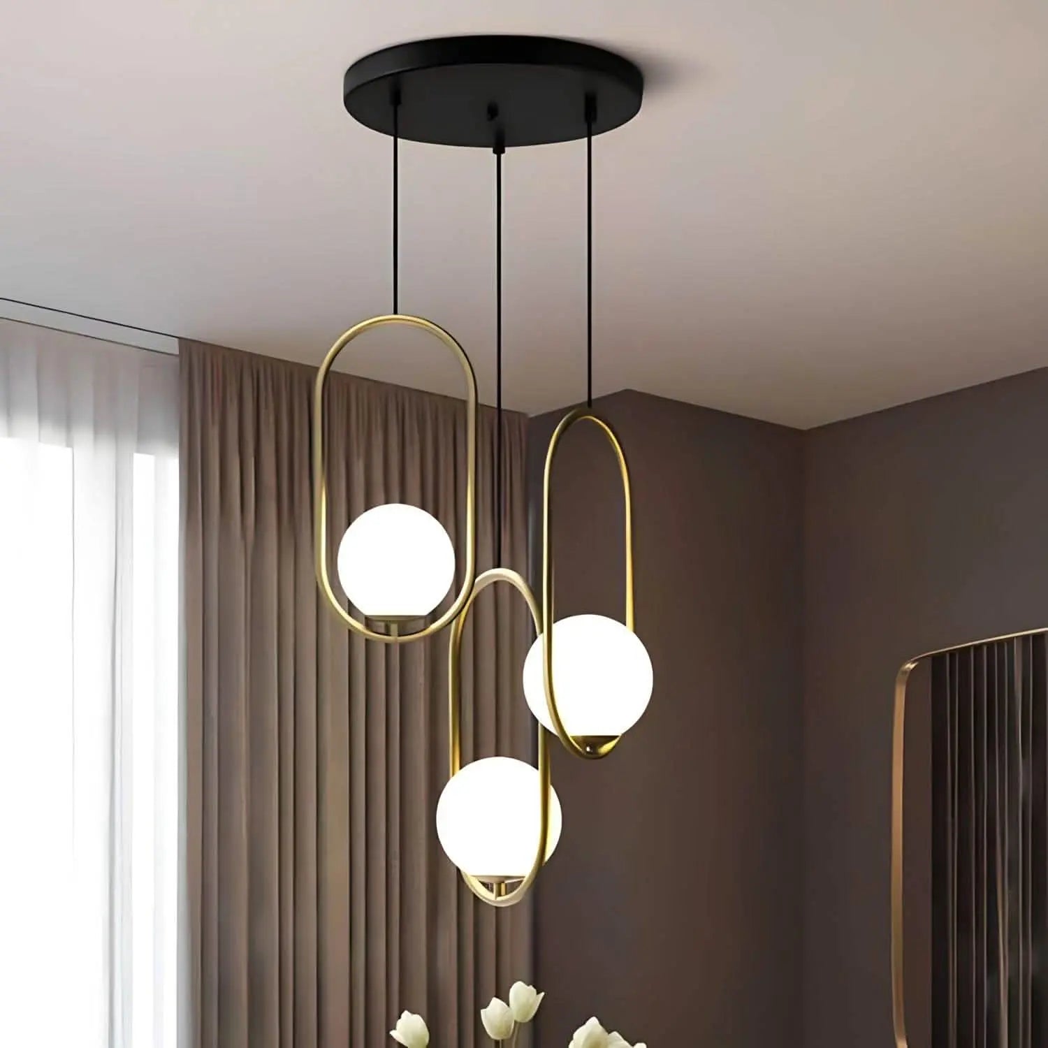 نجفة معدن و زجاج، 80*70 سم