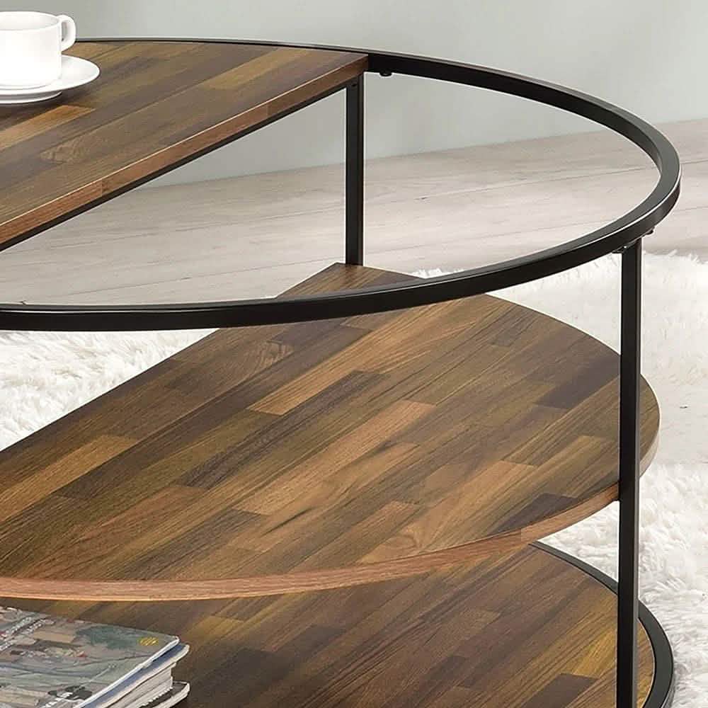 ترابيزة قهوة ستيل وام دي اف، 80*80*45 سم