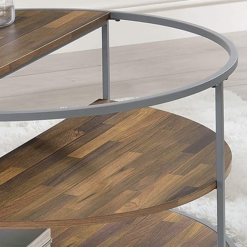 ترابيزة قهوة ستيل وام دي اف، 80*80*45 سم