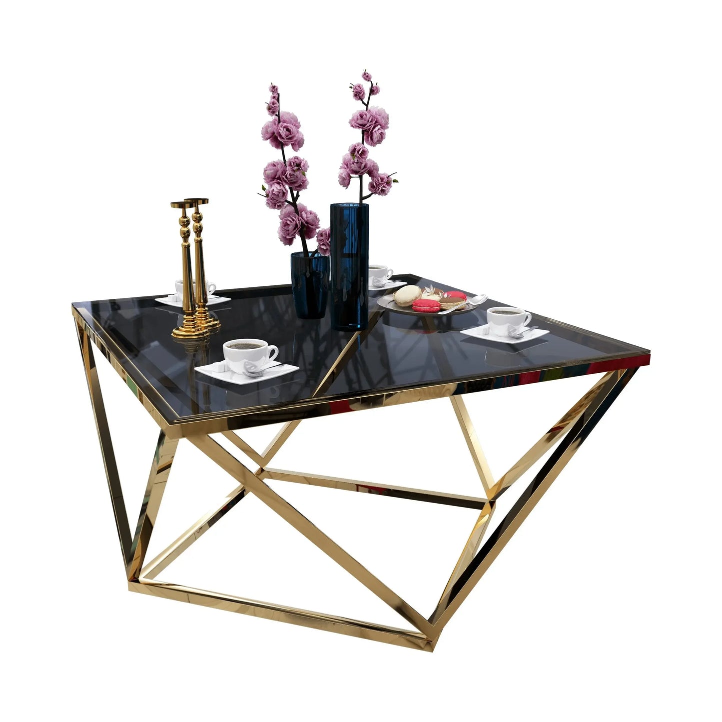 ترابيزة قهوة ستانلس ستيل 80*80*45 سم - RAX10 - Homix