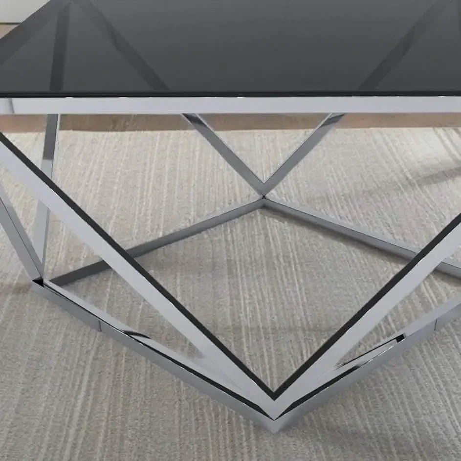 ترابيزة قهوة ستانلس ستيل 80*80*45 سم - RAX2 - Homix