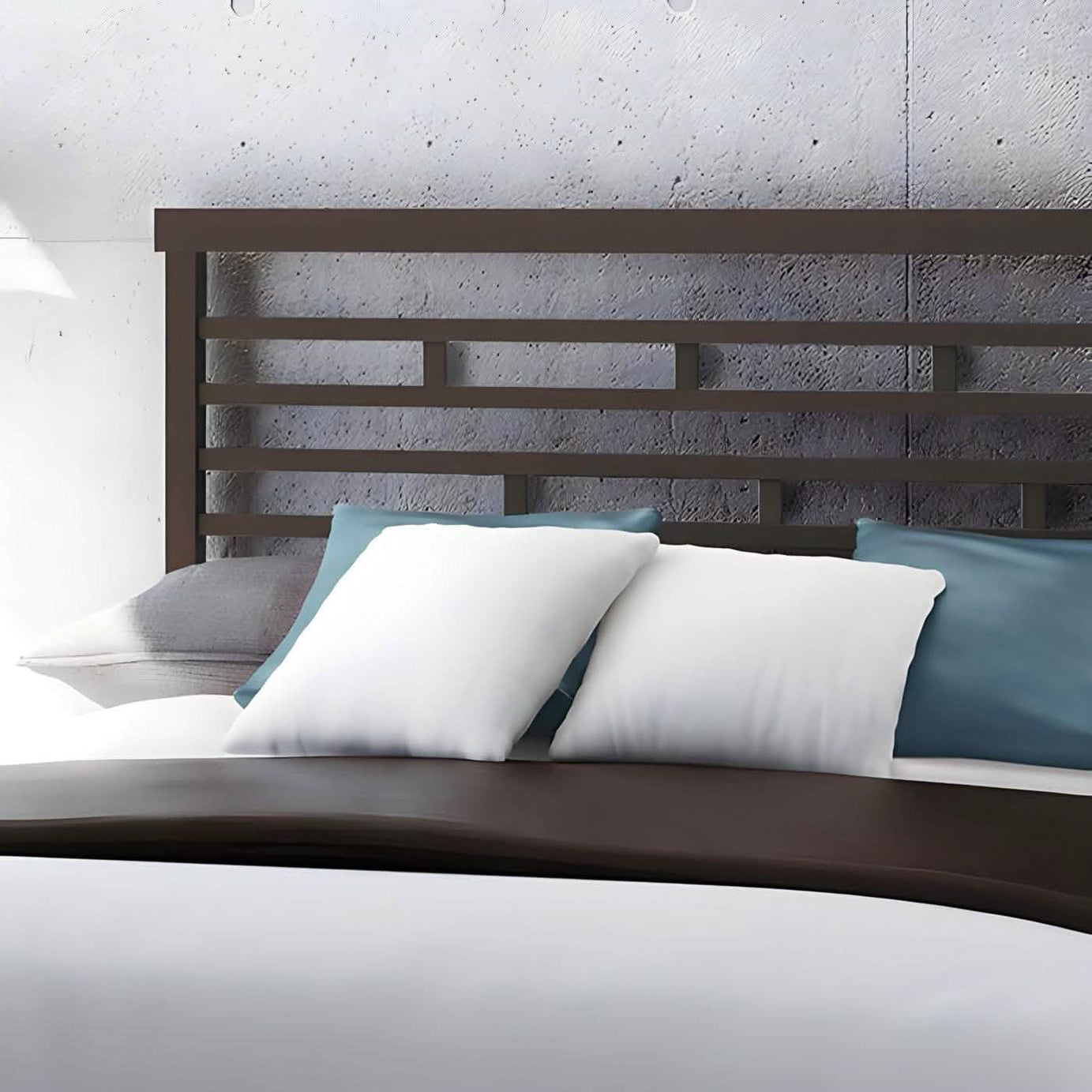 سرير كينج معدن و خشب طبيعي، 160*195*100 سم