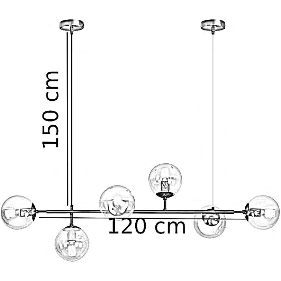 نجفة ستيل و زجاج، 120*150 سم