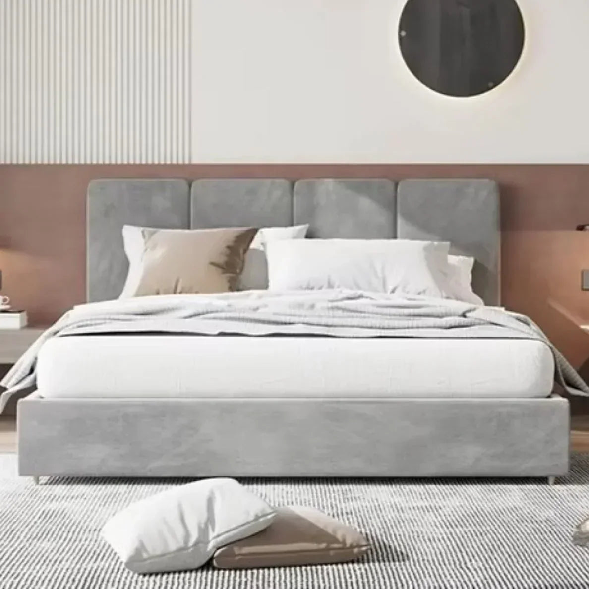 سرير كينج خشب ام دي اف و زان، 160*200*120 سم