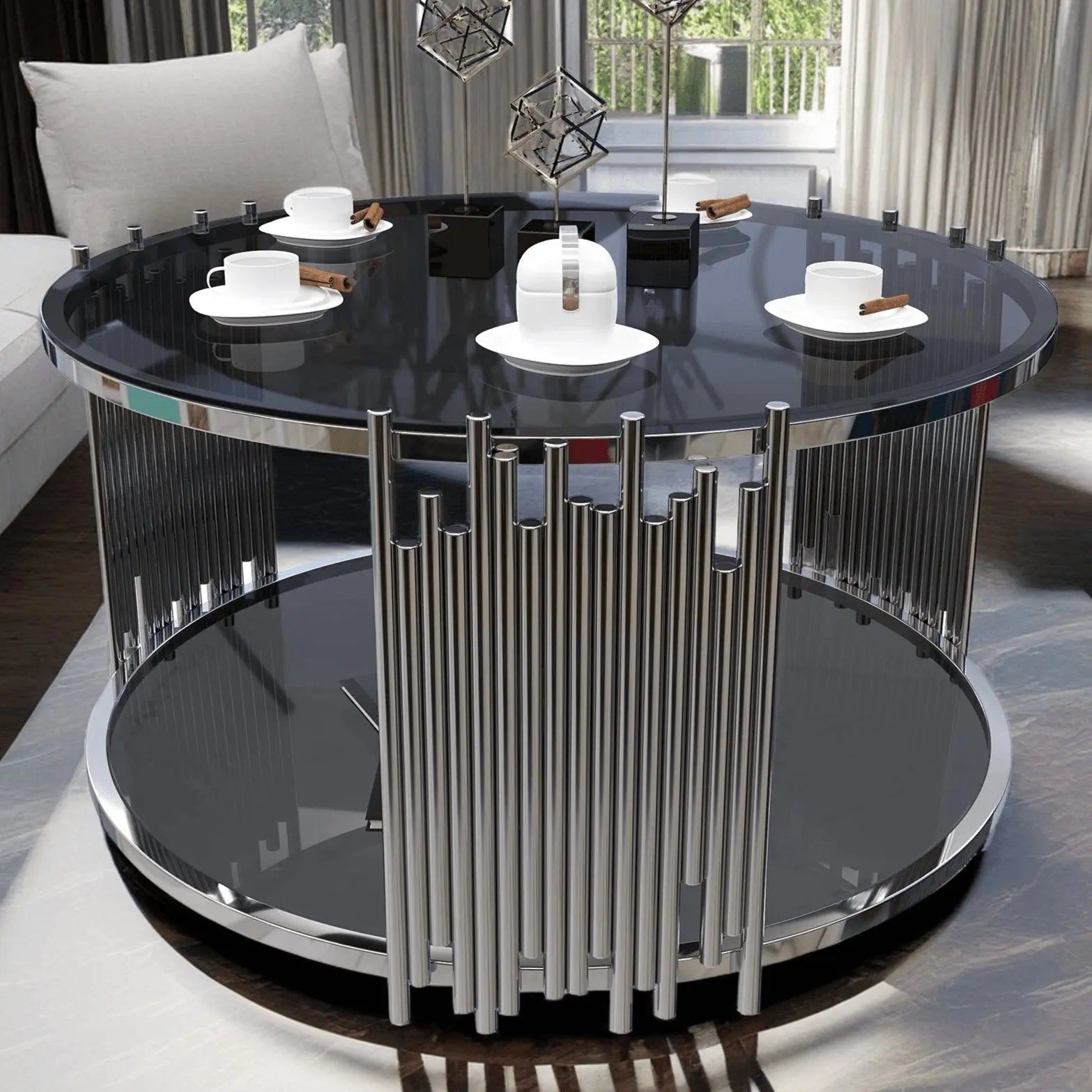 ترابيزة قهوة بسطح زجاج 85*45 سم - RAX20 - Homix