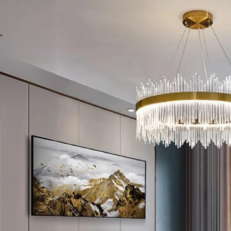 نجفة ستيل، 50*50 سم- ذهبي