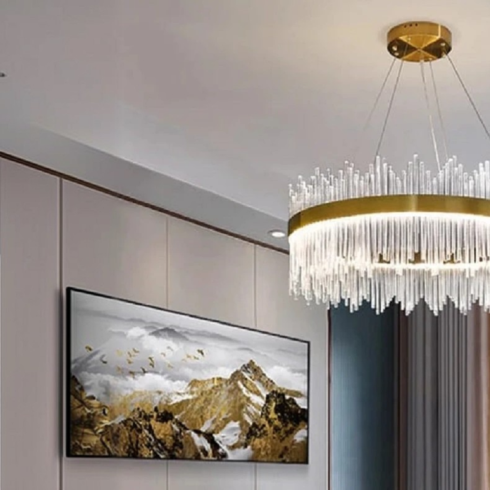 نجفة ستيل، 50*50 سم- ذهبي