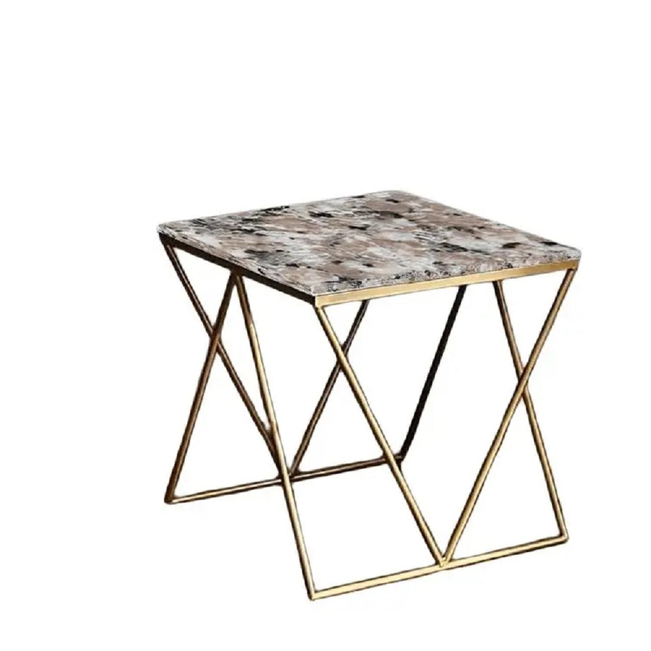 ترابيزة جانبية معدن بسطح جرانيت، 40*40*50 سم