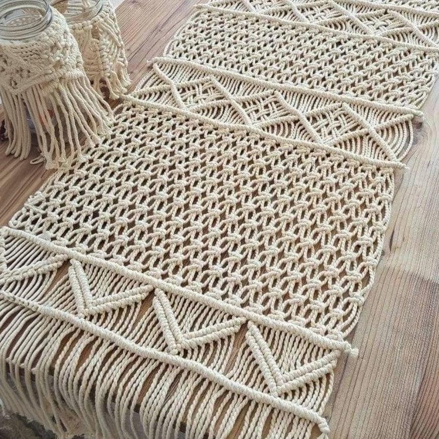 رانر مكرمية قطن، 50*150 سم