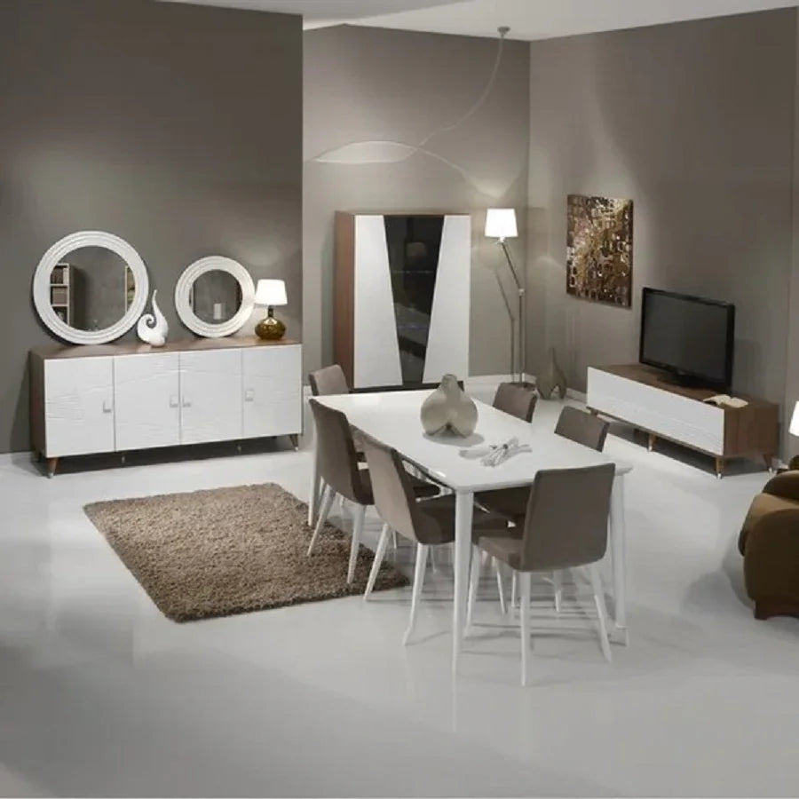 غرفة سفرة ام دي اف، 9 قطع