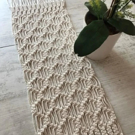 رانر مكرمية قطن، 40*140 سم