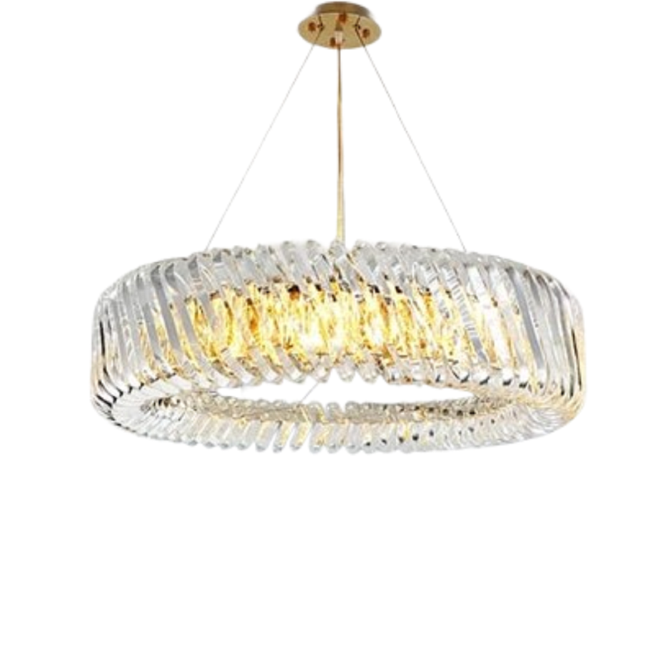 نجفة ستيل و كريستال، 60*85 سم- ذهبي