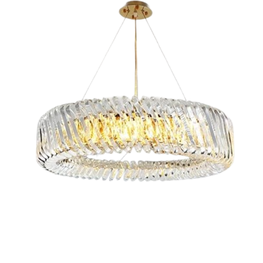 نجفة ستيل و كريستال، 60*85 سم- ذهبي