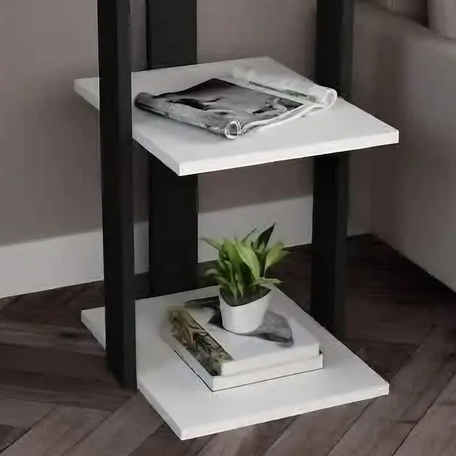 ترابيزة جانبية ام دي اف، 30*40*70 سم - أسود × أبيض