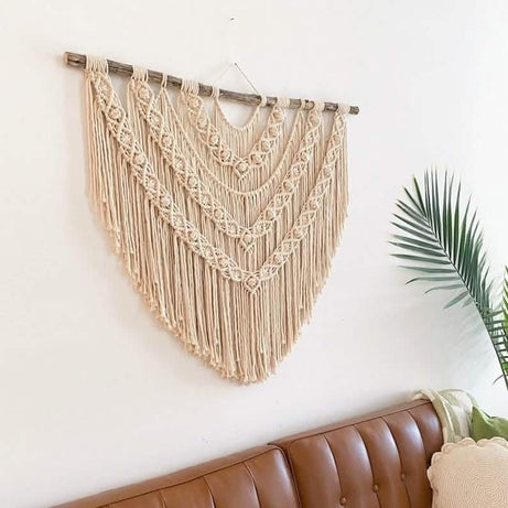 مكرمية حائط خشب، 100*90 سم