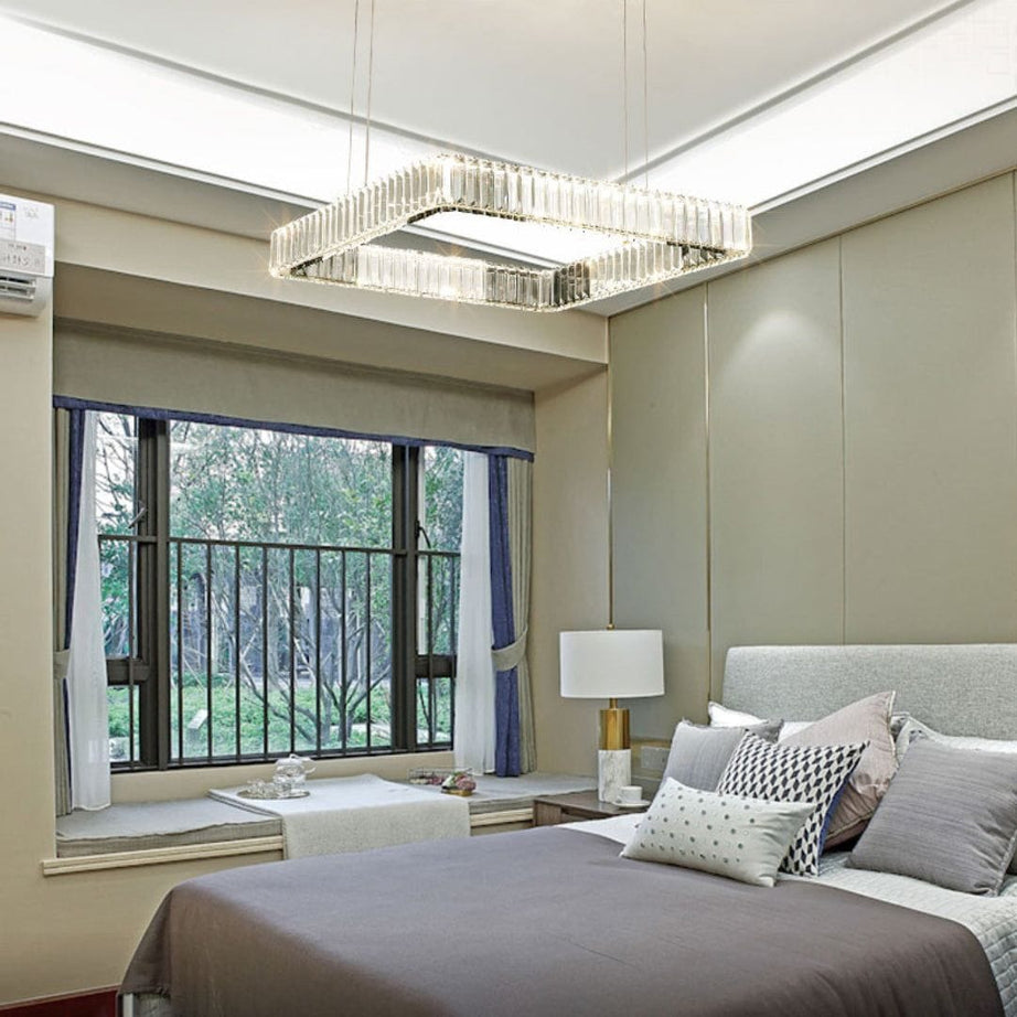 نجفة ستيل و كريستال، 60*75 سم - ذهبي