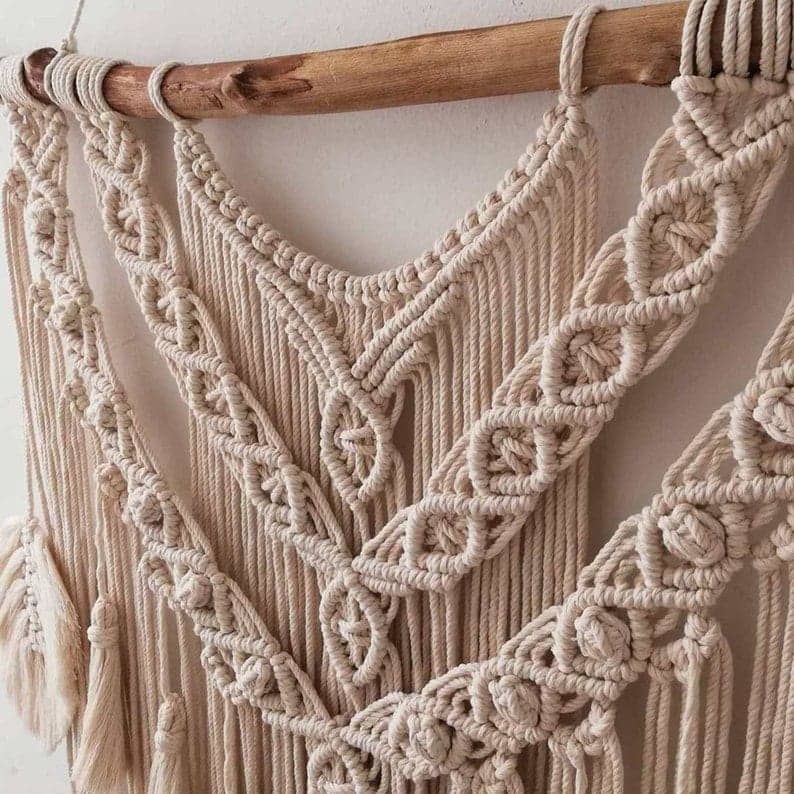 مكرمية حائط خشب، 80*90 سم