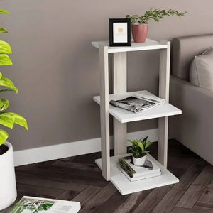 ترابيزة جانبية ام دي اف، 30*40*70 سم - أبيض × بيج