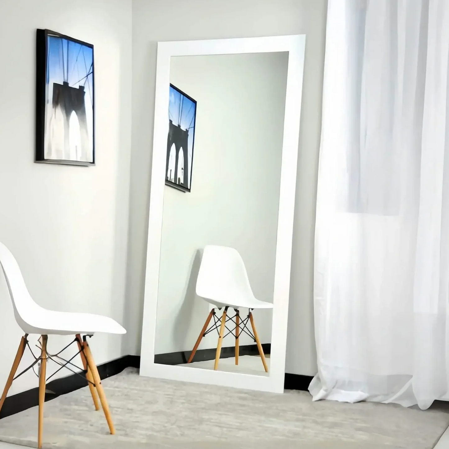 مرايا بإطار خشب، 90*200 سم