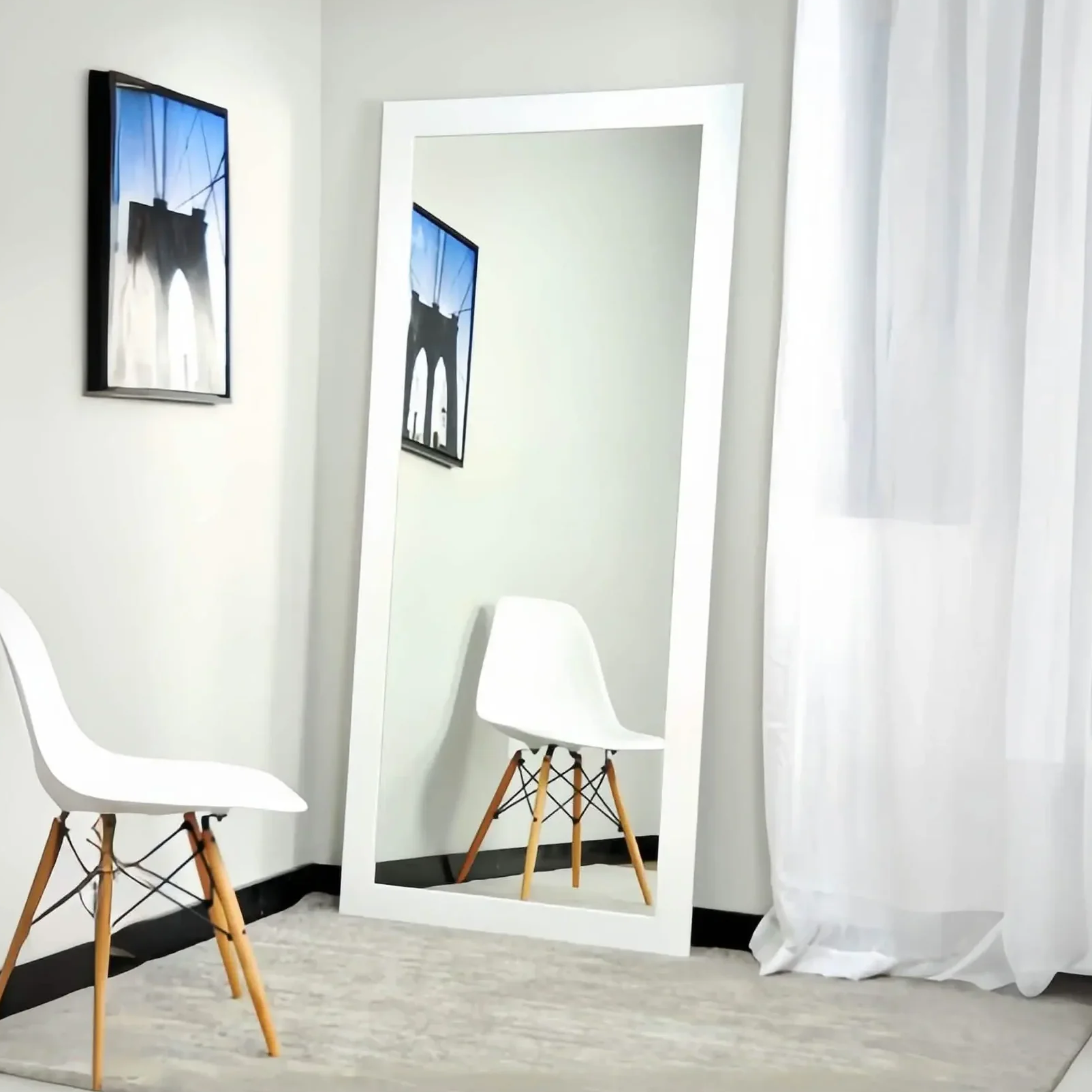 مرايا بإطار خشب، 90*200 سم