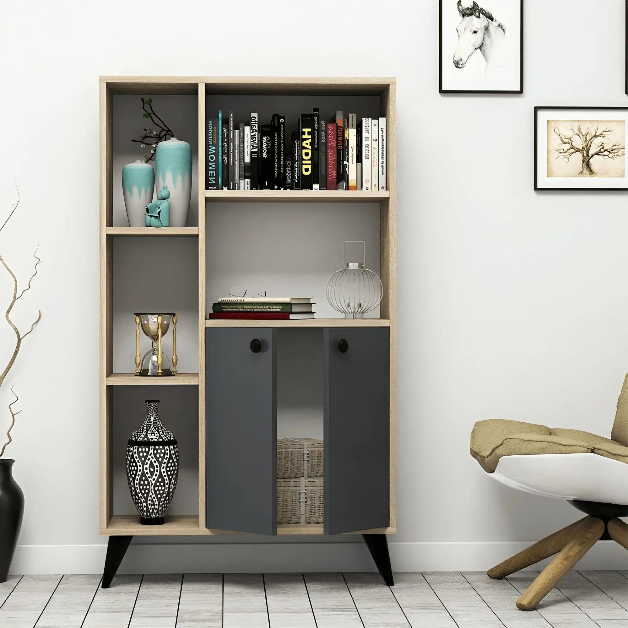 وحدة تخزين مكتبة 90*40*130 سم - CLG17 - Homix