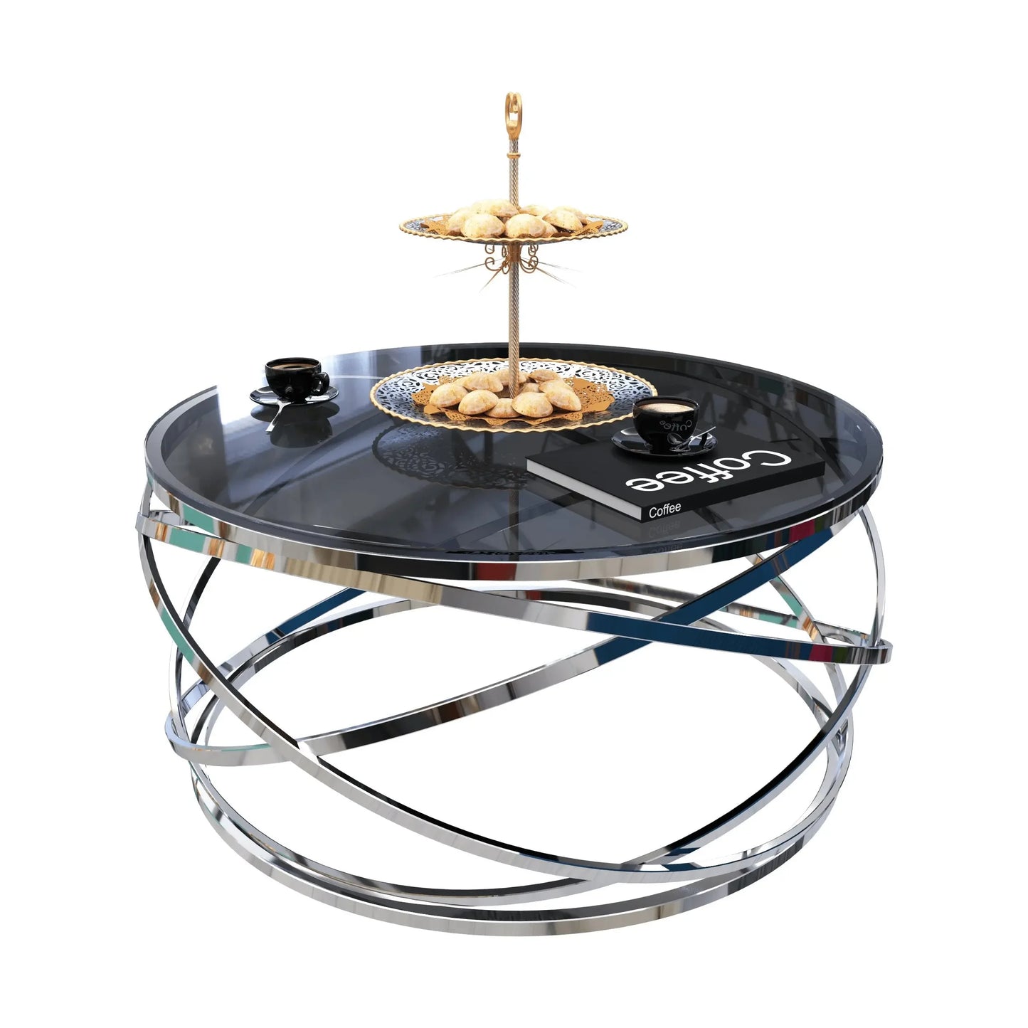 ترابيزة قهوة بسطح زجاج 90*45 سم - RAX16 - Homix