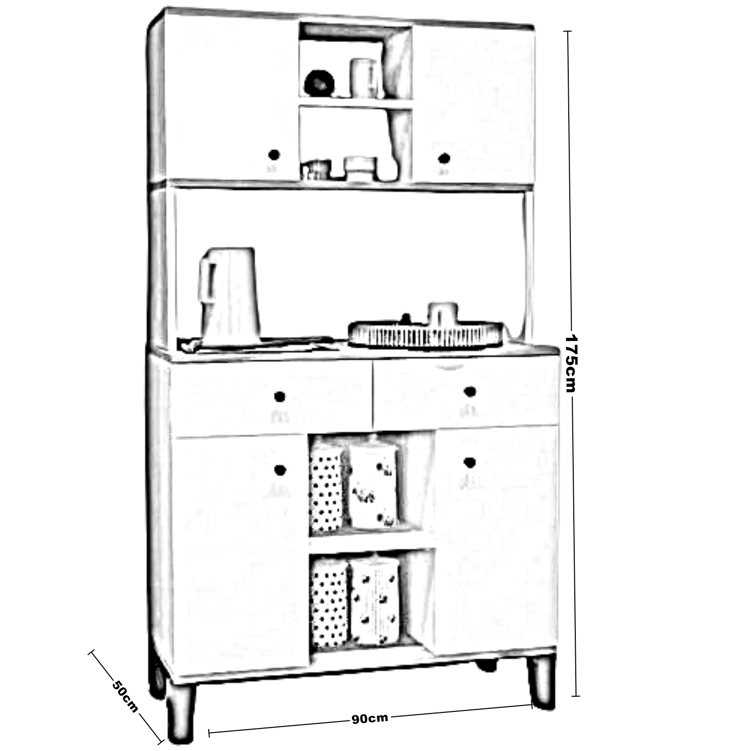 كوفي كورنر ام دي اف 90*50*175 سم