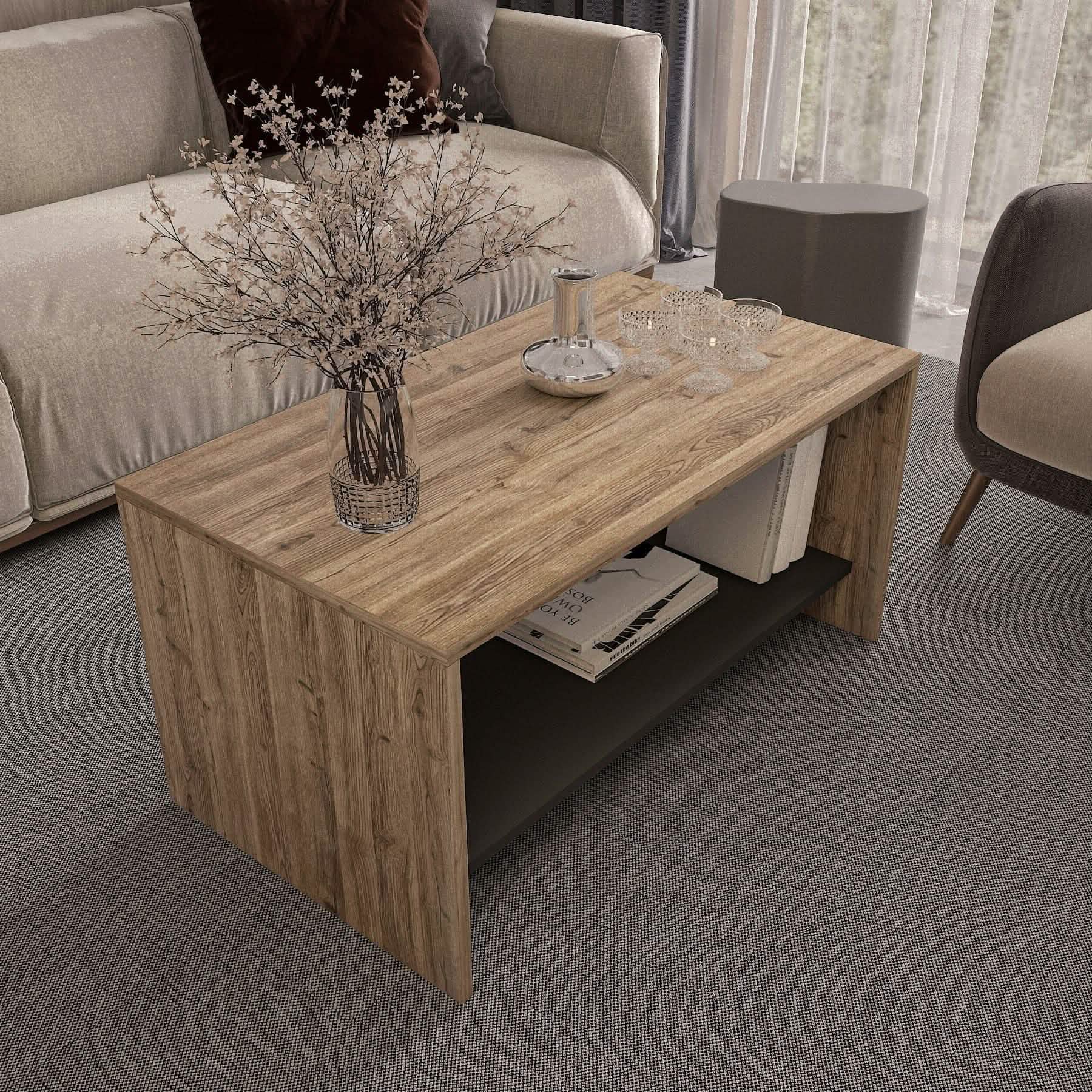 ترابيزة قهوة ام دي اف، 90*50*45 سم