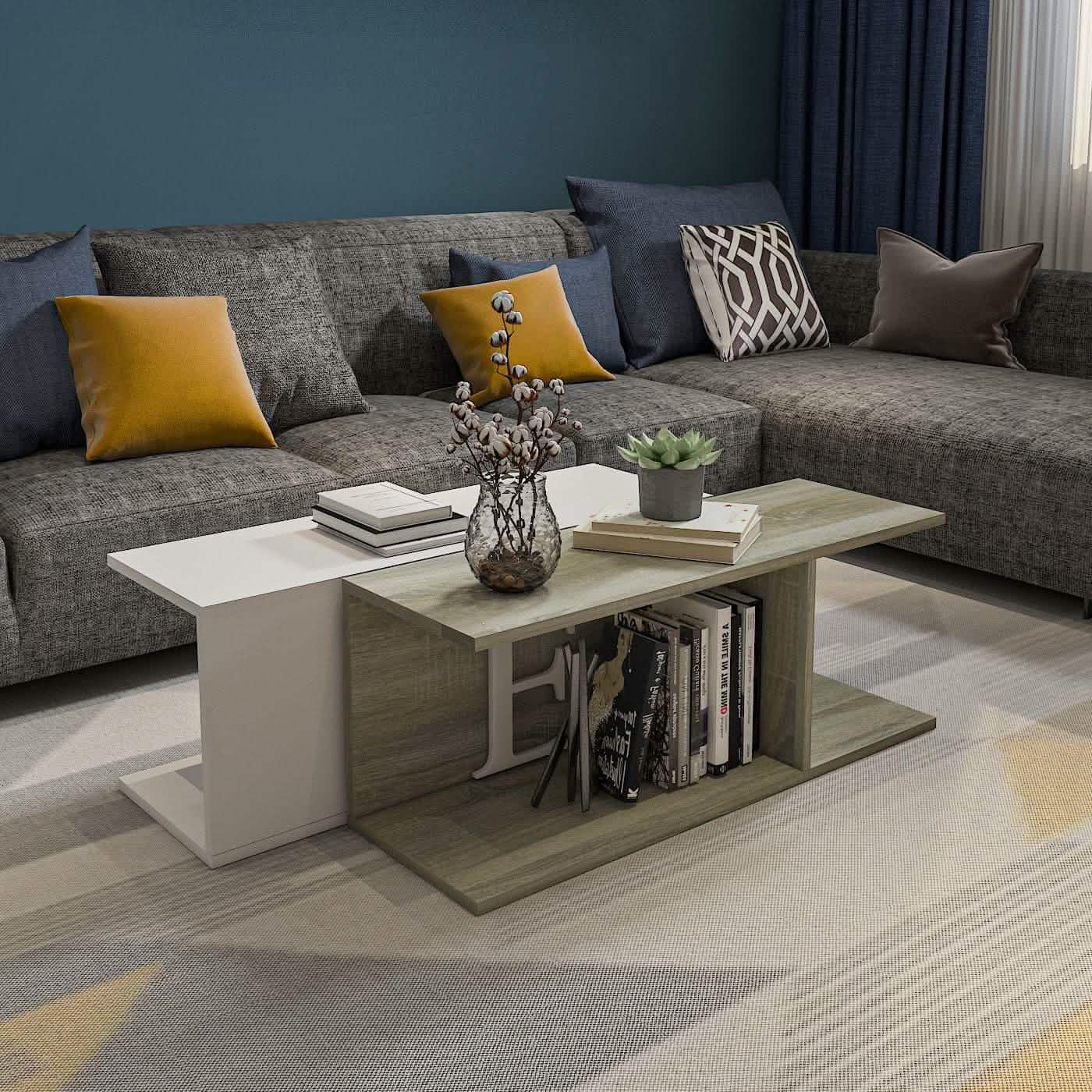 ترابيزة قهوة مزدوجة، 90*60*35 سم