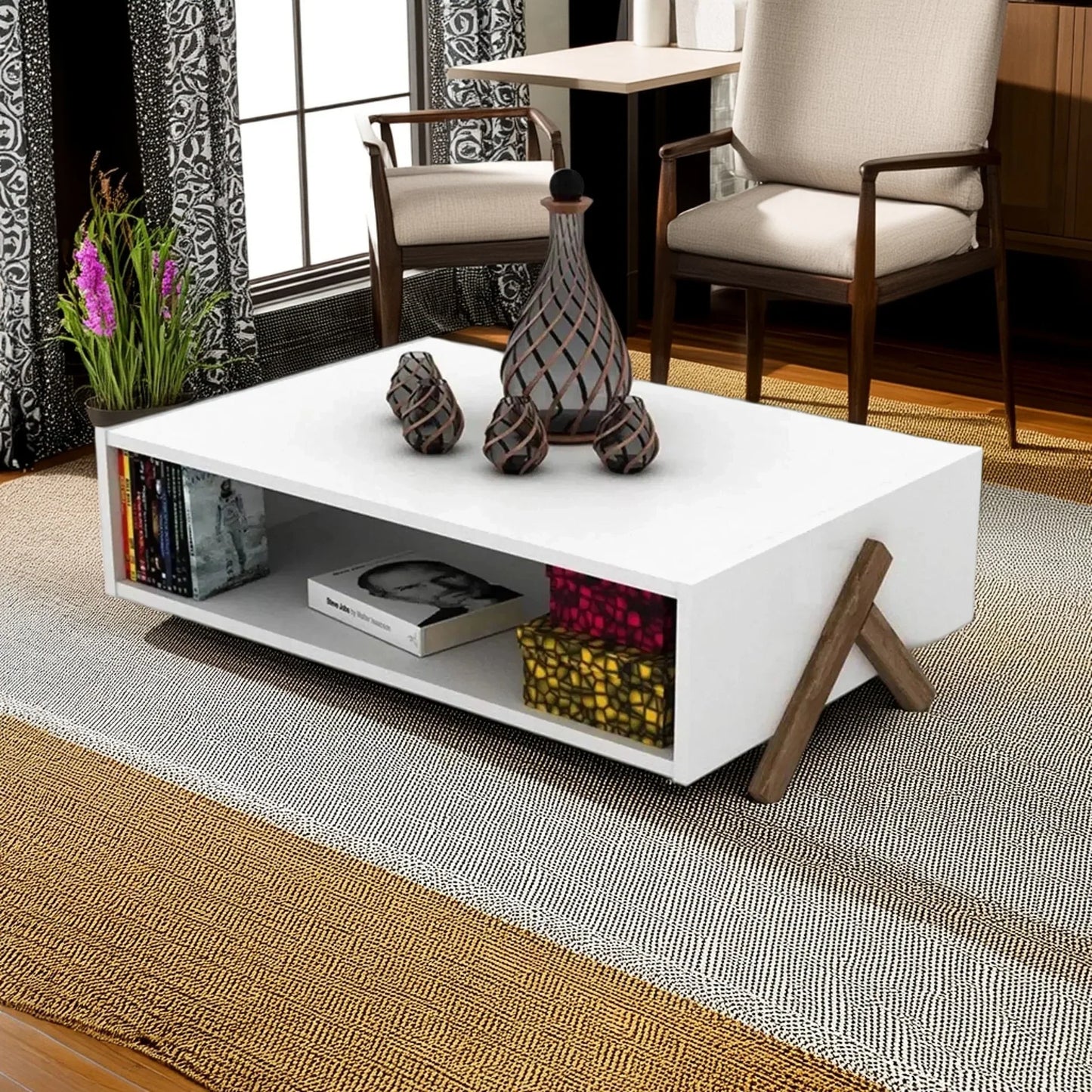 ترابيزة قهوة ام دي اف، 90*60*40 سم