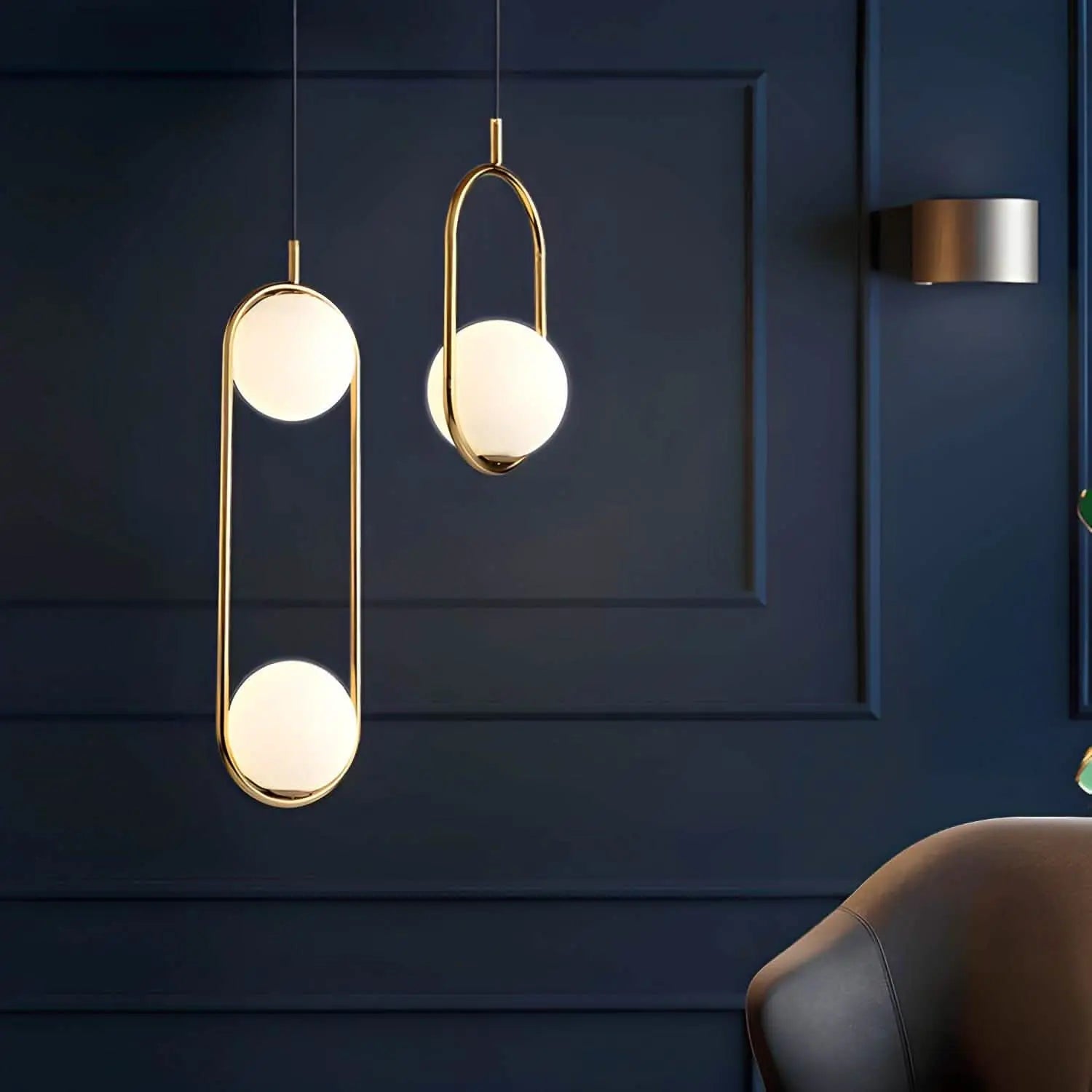 نجفة معدن و زجاج، 90*64 سم